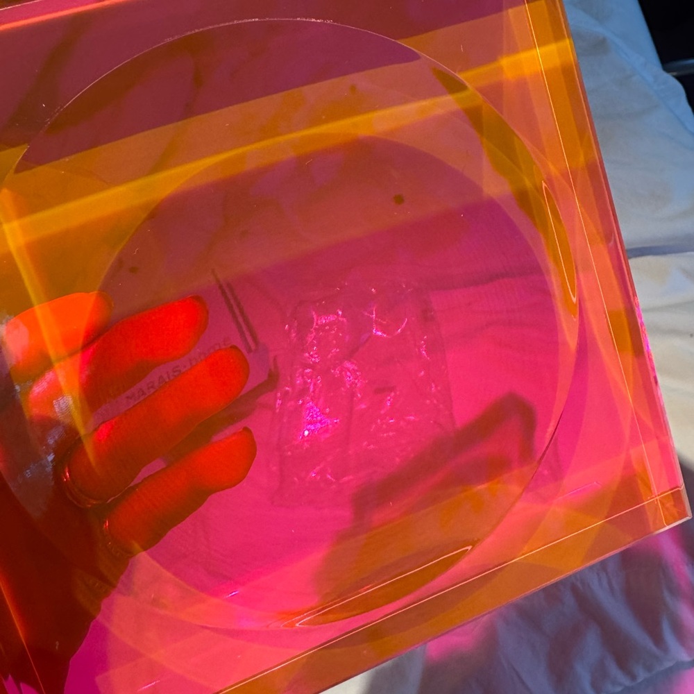 Iridescent Pink Orange Acrylic Tray